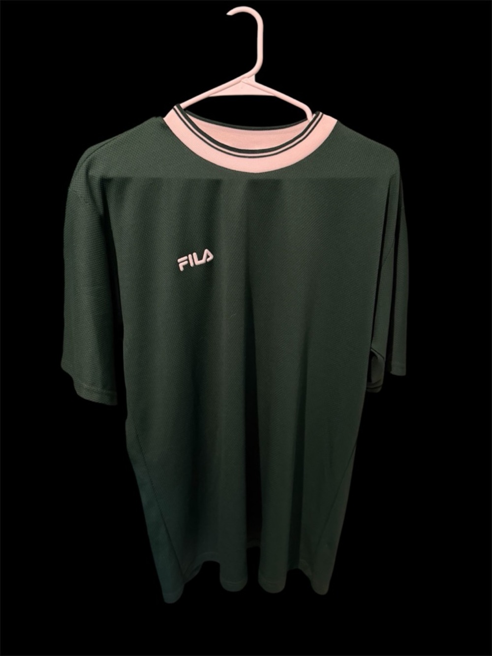 FILA Dark Green Short Sleeve Crew with white Trim